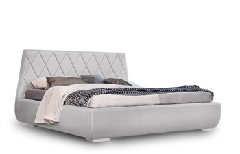 Light Grey Leather Bed