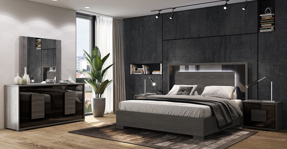 Dark grey Italian Bedroom set