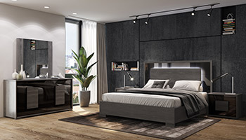 Italian Bedroom Grey and Black