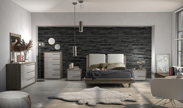 Modern Italian Bed in grey